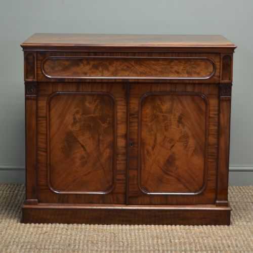 Beautifully Figured Mellow Mahogany William IV Antique Cupboard / Chiffonier