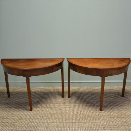 
Pair of Georgian Mahogany D End Antique Console Tables

