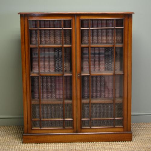 Quality Edwardian Mahogany Glazed Antique Bookcase.