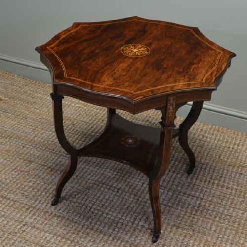 Spectacular Exhibition Quality Antique Victorian Rosewood Inlaid Occasional / Centre Table