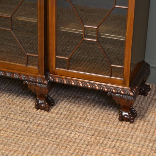 fig 1. Spectacular Victorian Walnut Break Fronted Antique Bookcase