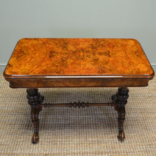 
Superb Quality Figured Walnut Antique Card, Side / Writing Table
