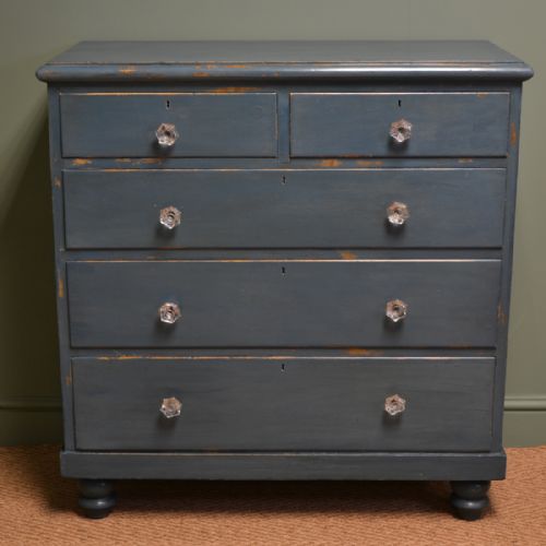 Charming Country Victorian Painted Antique Chest of Drawers