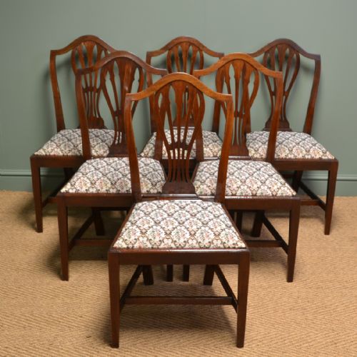 Quality Set of Six Georgian Mahogany Antique Dining Chairs