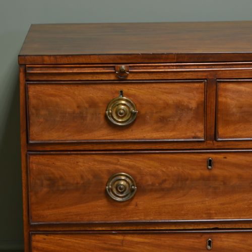fig 1. Charming Georgian Mahogany Antique Chest Of Drawers with Brushing Slide