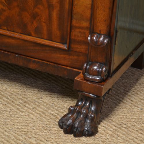 fig 1. Spectacular William IV Antique Mahogany Secretaire Cupboard with Claw Feet