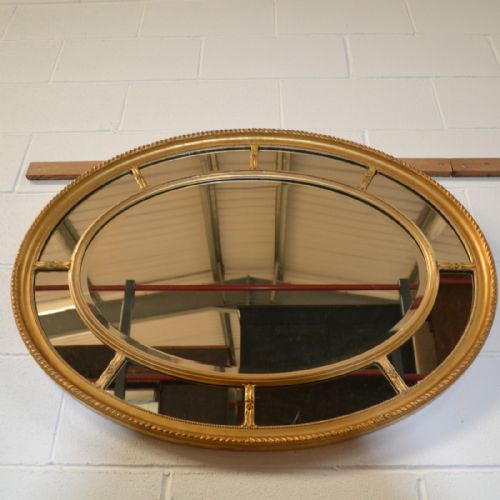 Decorative Victorian Antique Gilt Oval Mirror