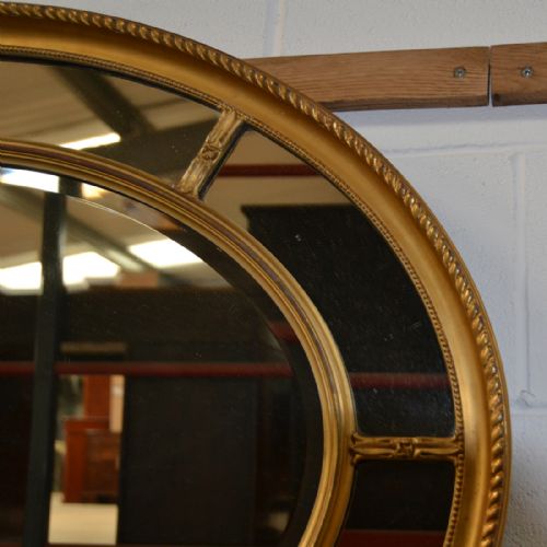 fig 1. Decorative Victorian Antique Gilt Oval Mirror
