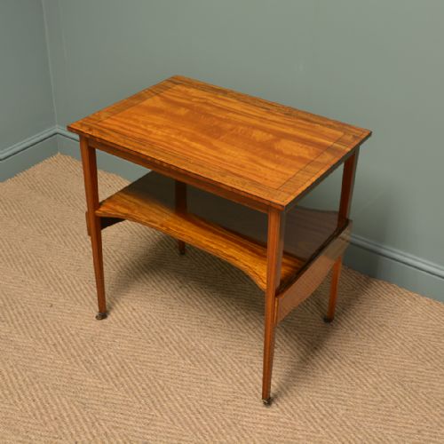 Unusual, Quality Victorian Antique Satinwood Occasional Side / Sofa Table