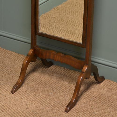fig 1. Fine Quality Edwardian Antique Walnut Cheval Mirror