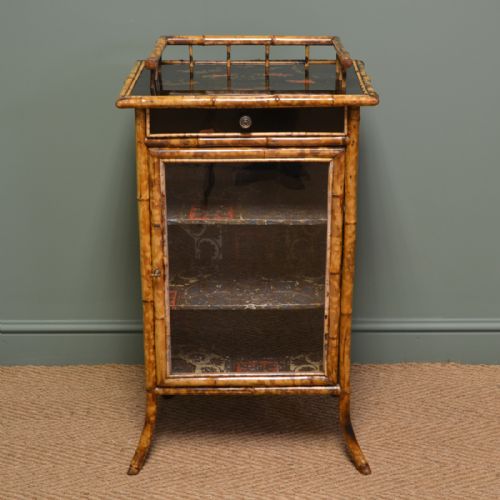 Unusual Decorative Victorian Antique Bamboo Cabinet