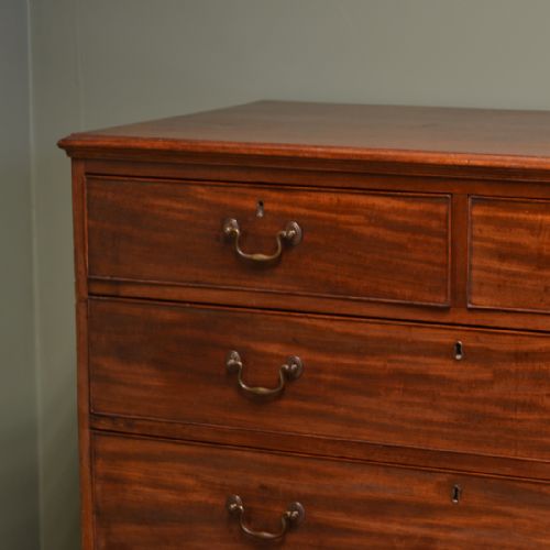 fig 1. Large Characterful Georgian Mahogany Antique Chest Of Drawers