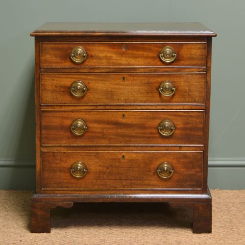 
Small Stunning Georgian Antique Mahogany Chest of Drawers
