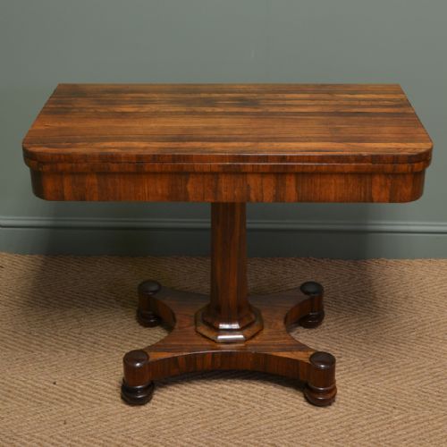Spectacular Figured Rosewood William IV Antique Card / Games Table