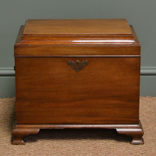 
Small Mahogany Victorian Antique Magazine / Drinks Storage Chest

