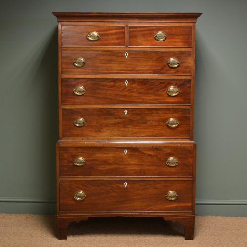 
Characterful Georgian Mahogany Antique Chest on Chest
