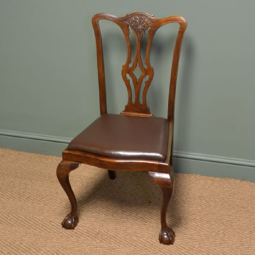 fig 1. Set of Six Edwardian Walnut Antique Dining Chairs