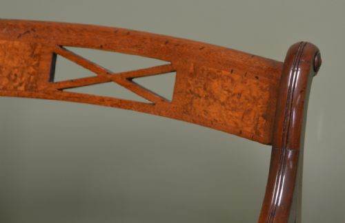 fig 2. Elegant Regency Design Mahogany Double Sabre Leg Set of 6 Antique Dining Chairs