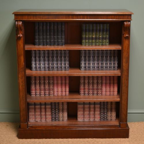 Quality Victorian Mahogany Antique Open Bookcase