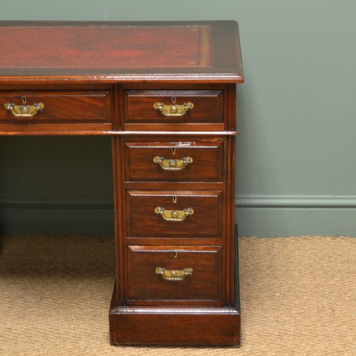 fig 1. High Quality Victorian Walnut Antique Pedestal Desk