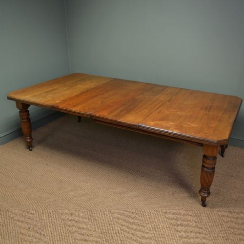 
Victorian Walnut Country House Antique Extending Dining Table
