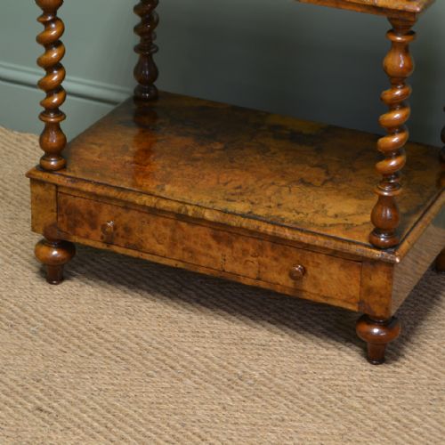 fig 1. Spectacular Figured Golden Walnut Antique Victorian Side Table