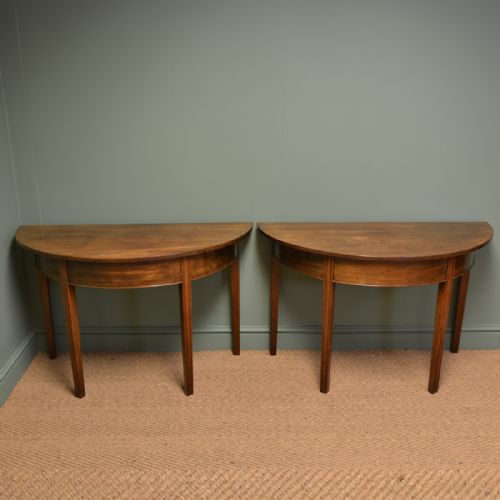 Pair of Georgian Antique Mahogany D End Console Tables