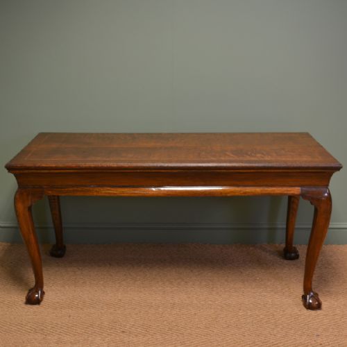 Unusual Large Victorian Oak Antique Console Table