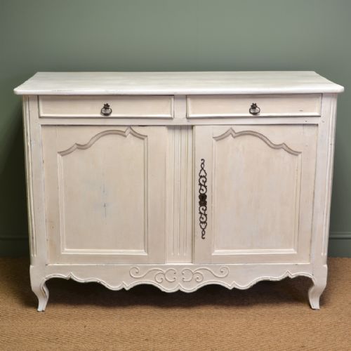 Large Country Painted French Antique Dresser / Cupboard