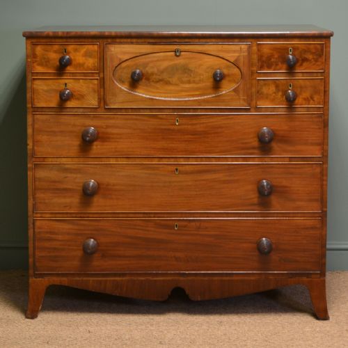 Unusual William IV Antique Scottish Secretaire Chest of Drawers