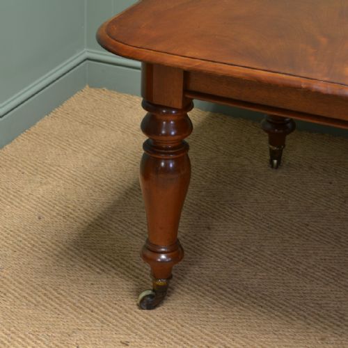 fig 1. Large Figured Mahogany Victorian Antique Extending Dining Table