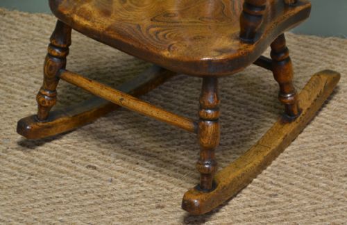 fig 1. Georgian Oak and Elm Baby Windsor Rocking Chair