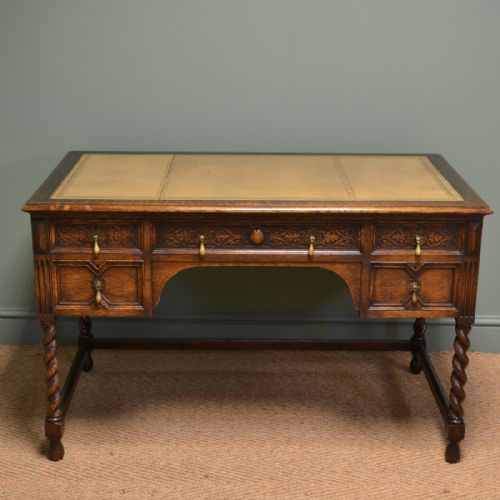 Stunning Waring and Gillows Edwardian Antique Oak Desk