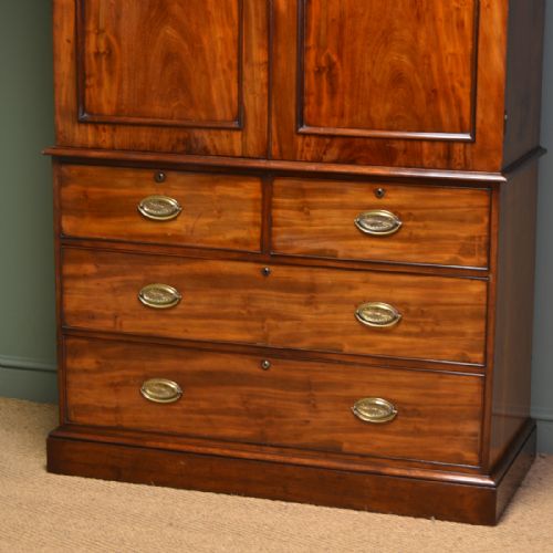 fig 1. Stunning Victorian Antique Mahogany Hanging Linen Press