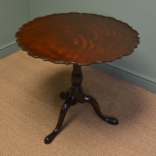 Striking Georgian Mahogany Antique Bird Cage Top, Super / Lamp Table