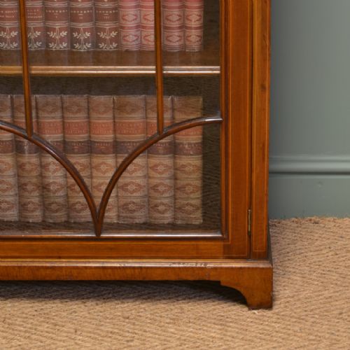 fig 1. Impressive Victorian Glazed Mahogany Inlaid Antique Bookcase