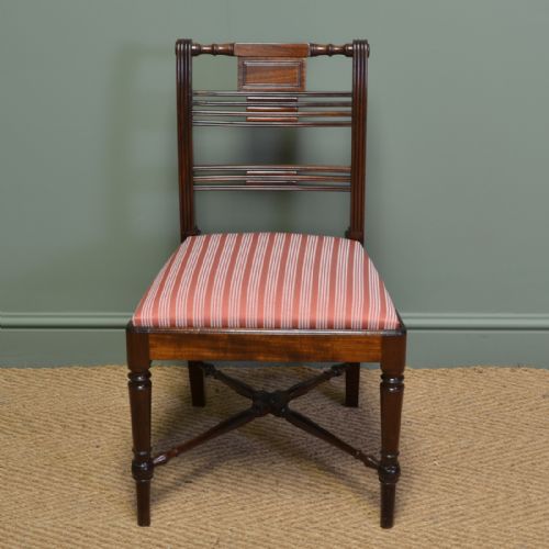 fig 1. Elegant Set Of Eight Georgian Mahogany Antique Dining Chairs