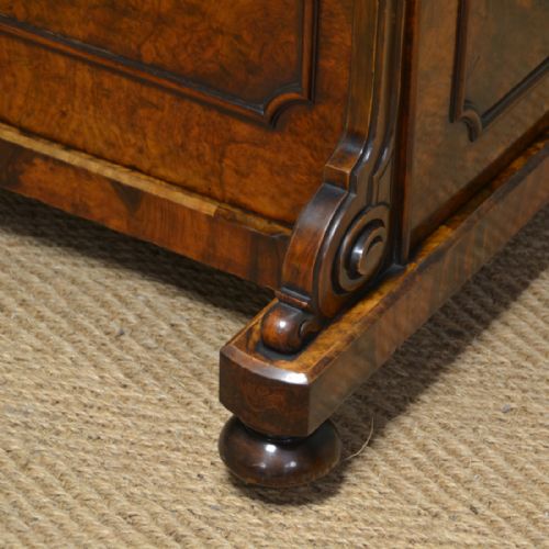 fig 1. Striking Figured Walnut Antique Victorian Davenport Writing Desk