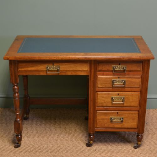 Victorian Arts and Crafts Small Walnut Antique Desk