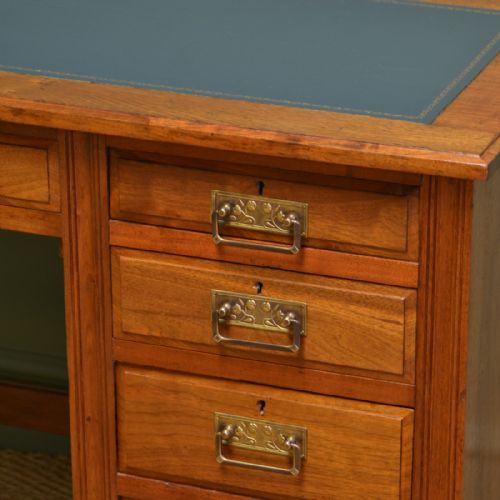 fig 1. Victorian Arts And Crafts Small Walnut Antique Desk