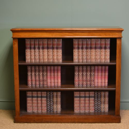 Quality Victorian Walnut Antique Open Bookcase