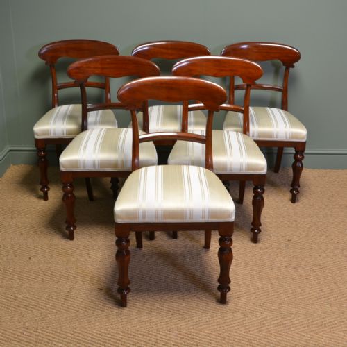 Superb Quality Victorian Mahogany Set of Six Antique Dining Chairs