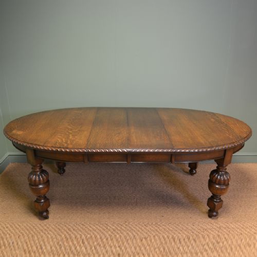 Quality Oak Waring and Gillows Edwardian Antique Extending Dining Table