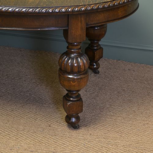 fig 1. Quality Oak Waring and Gillows Edwardian Antique Extending Dining Table
