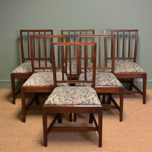 Set of Six Country Georgian Mahogany Antique Dining Chairs