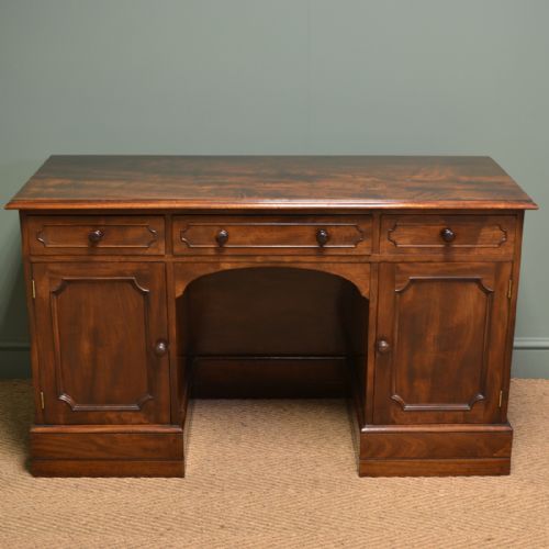 
Superb Quality Lambs of Manchester Victorian Mahogany Antique Pedestal Desk
