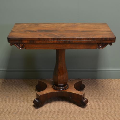 
Quality Antique Regency Rosewood Card Table / Console Table

