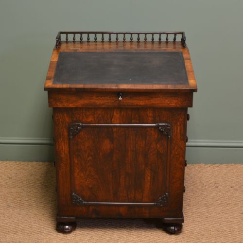 fig 1. Unique Rosewood William IV Antique Sliding Top Davenport