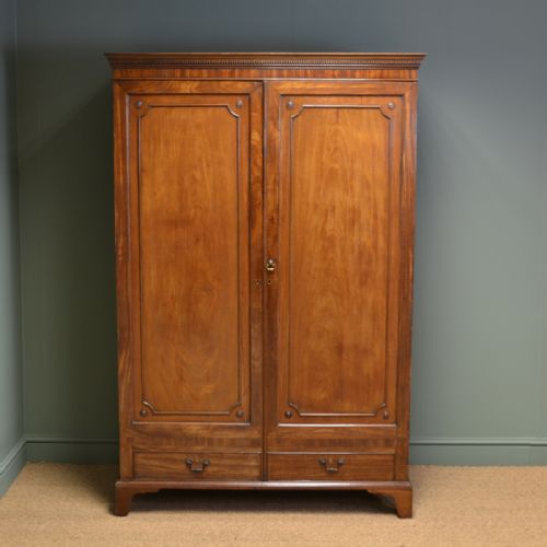 Georgian Mahogany Characterful Antique Double Wardrobe