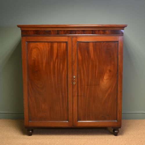 Large Georgian Mahogany Antique Linen Cupboard